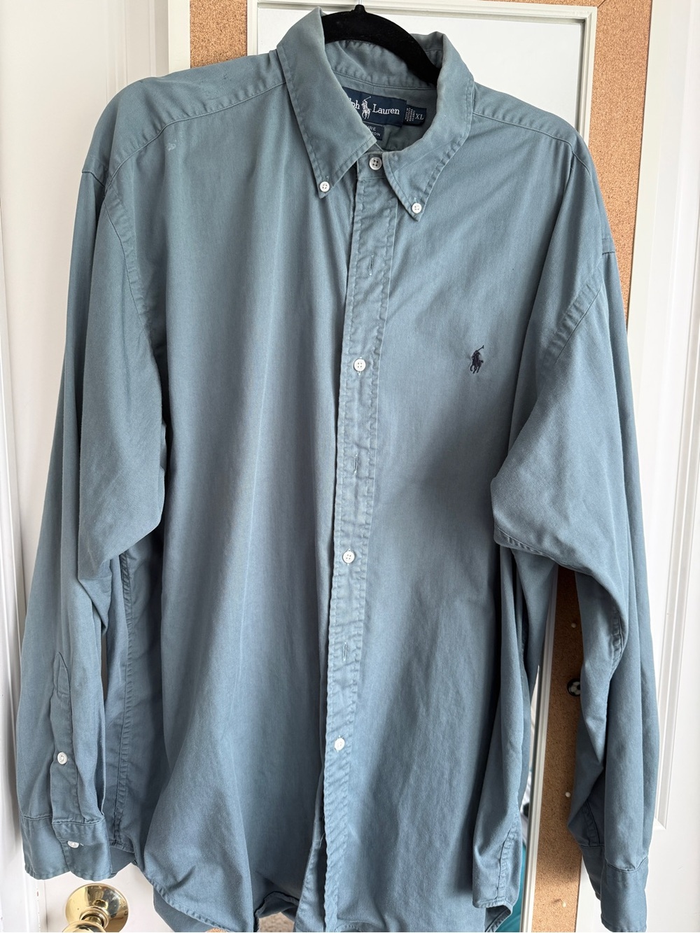 Ralph Lauren Men’s Long-Sleeve Button-Down Shirt — Slate Blue Size XL